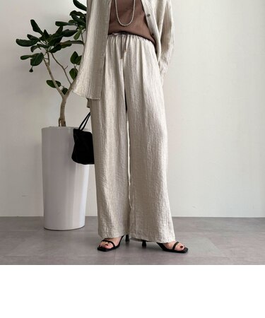 《セットアップ対応》Shiny creapイージーパンツ