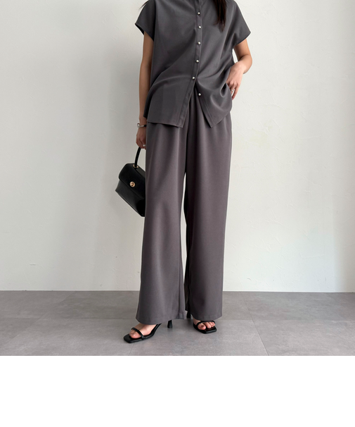 《セットアップ対応》ジョーゼットイージーパンツ