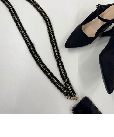 【by daisy/バイデイジー】ツィードチェーンストラップ ロング