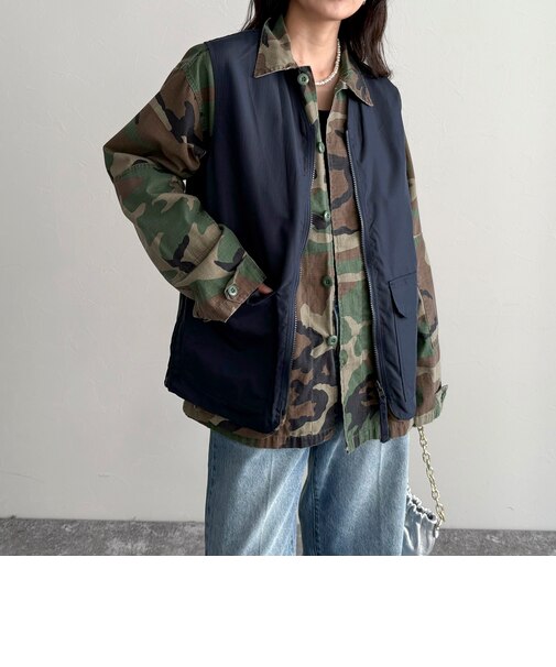 【TAION/タイオン】MILITARY REVERSIBLE V NECK VEST