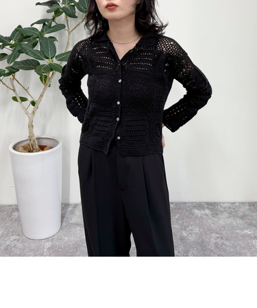 MADE INDIA クロシェ編みカーディガン