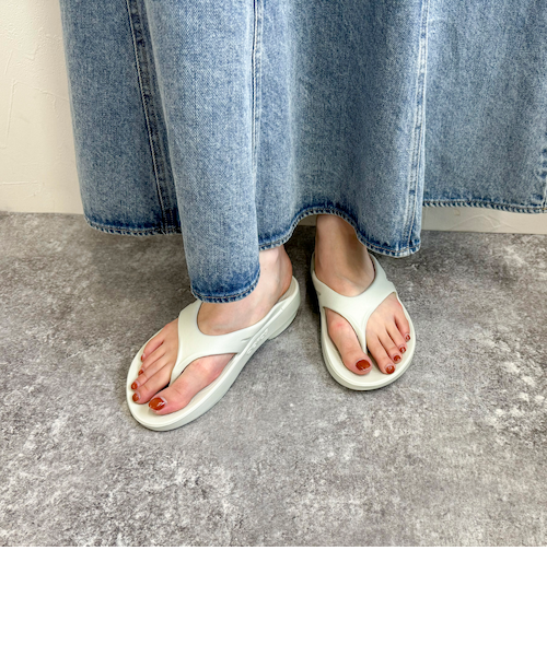 VINILO/ヴィニーロ】スエードフリンジバックルスライドサンダル