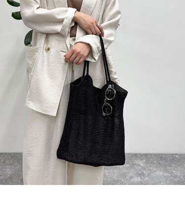 ラメ糸編みトートバッグ