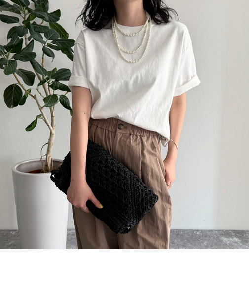 【新色追加!】ベーシッククロップド丈Tシャツ