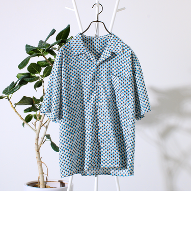 【GLOSTER/グロスター】オールオーバーパターン シャツ 柄シャツ アロハシャツ オープンカラー