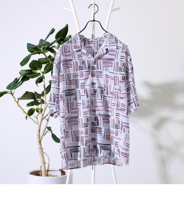 【GLOSTER/グロスター】オールオーバーパターン シャツ 柄シャツ アロハシャツ オープンカラー