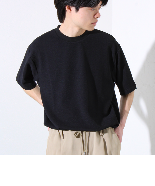 【GLOSTER/グロスター】ふくれジャガード クルーネック 半袖 Tシャツ
