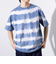 【GLOSTER/グロスター】16/-綿天竺 タイダイ染め ボーダークルーネックTシャツ