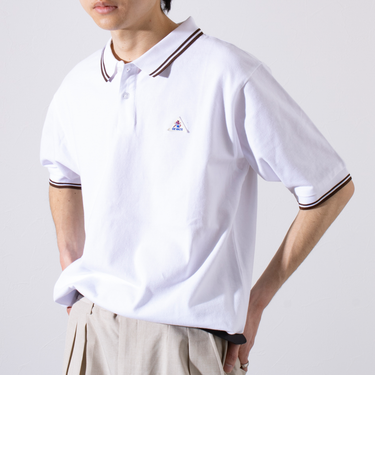 【EXCLUSIVE】【GEVACO/ゲバコ】ワンポイントワッペン 半袖ラインポロシャツ