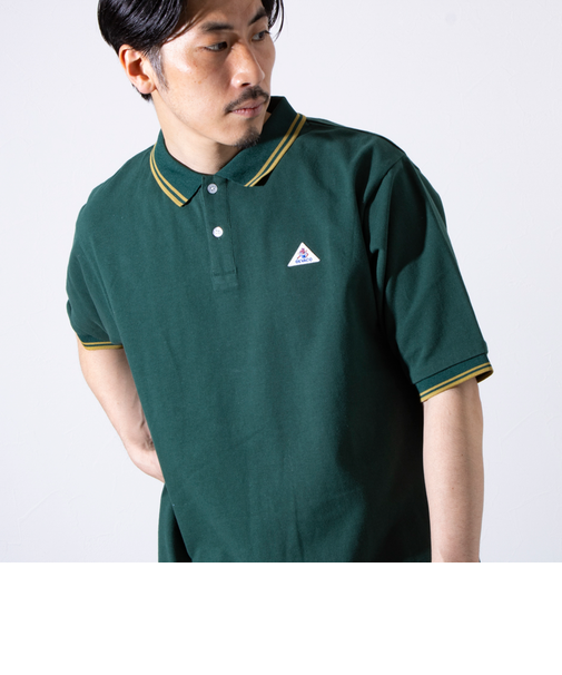 【EXCLUSIVE】【GEVACO/ゲバコ】ワンポイントワッペン 半袖ラインポロシャツ