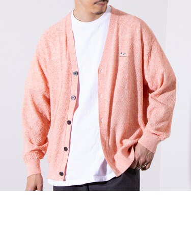 【GLOSTER/グロスター】フレンチブルドッグ刺繍 リネン混 カーディガン Vネック