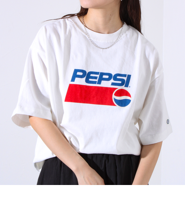 【PEPSI×DISCUS ATHLETIC】コラボ プリント 半袖 クルーネックTシャツ