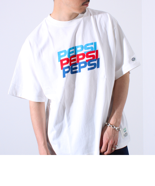 【PEPSI×DISCUS ATHLETIC】コラボ プリント 半袖 クルーネックTシャツ