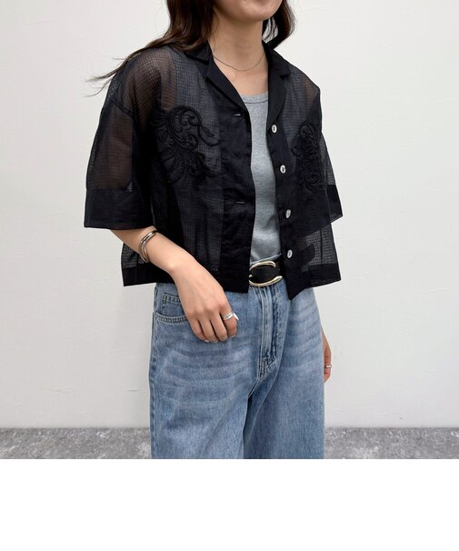 ハンド刺繍ショートシャツ