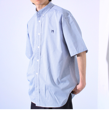 【GLOSTER/グロスター】BOY ASTLAD ボタンダウン 半袖チェックシャツ ワンポイント