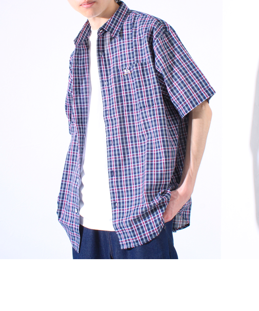 【GLOSTER/グロスター】フレンチブルドッグ刺繍 空浮着 ショートスリーブシャツ