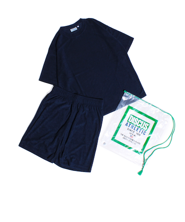 【3点セット】【DISCUS ATHLETIC】パイルセットアップ Tシャツ＆ショーツ＆収納バッグ