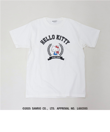 【HELLO KITTY meet FREDY emue】 カレッジプリントTシャツ