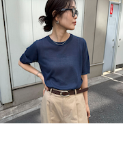 シアー刺繍ロゴニットプルオーバー