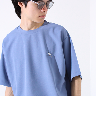 【GLOSTER/グロスター】フレンチブルドッグ刺繍 カットジョーゼットTシャツ