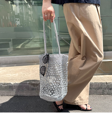 【The Bagmati】メタリックコードラウンドバッグ