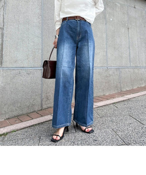 ライトオンスFRセミワイドデニムパンツ