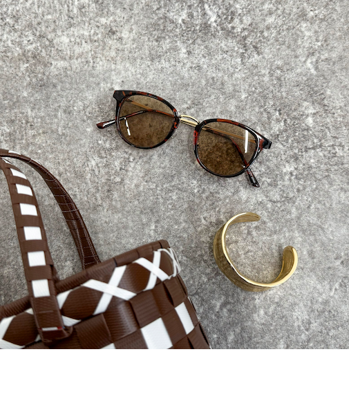 メタルテンプルボストンサングラス