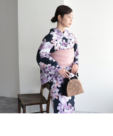 【WEB限定/全3色】花柄浴衣2点セット