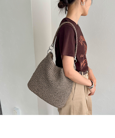 エナメルワンハンドルクロッシェトートバッグ