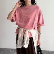 ピグメント刺繍クロップドTシャツ