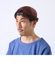 【GLOSTER/グロスター】コンビネーションロールキャップ 異素材ミックス スエード×コーデュロイ