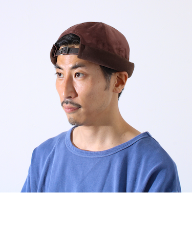 【GLOSTER/グロスター】コンビネーションロールキャップ 異素材ミックス スエード×コーデュロイ