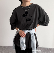 【GOOD ROCK SPEED/グッドロックスピード】Mickey フロッキープリントBIGTシャツ