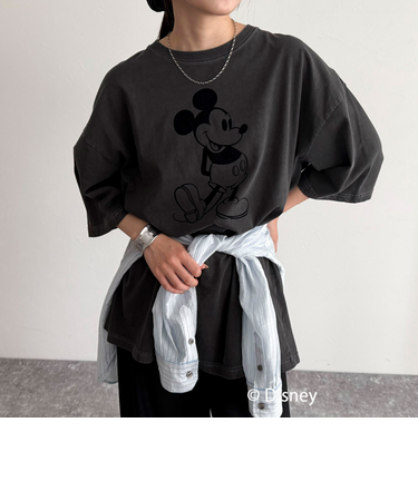 【GOOD ROCK SPEED/グッドロックスピード】Mickey フロッキープリントBIGTシャツ