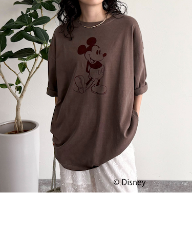 【GOOD ROCK SPEED/グッドロックスピード】Mickey フロッキープリントBIGTシャツ