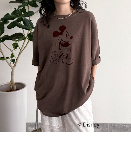【GOOD ROCK SPEED/グッドロックスピード】Mickey フロッキープリントBIGTシャツ