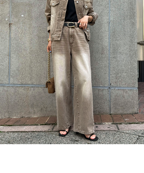 カラーストレートデニムパンツ