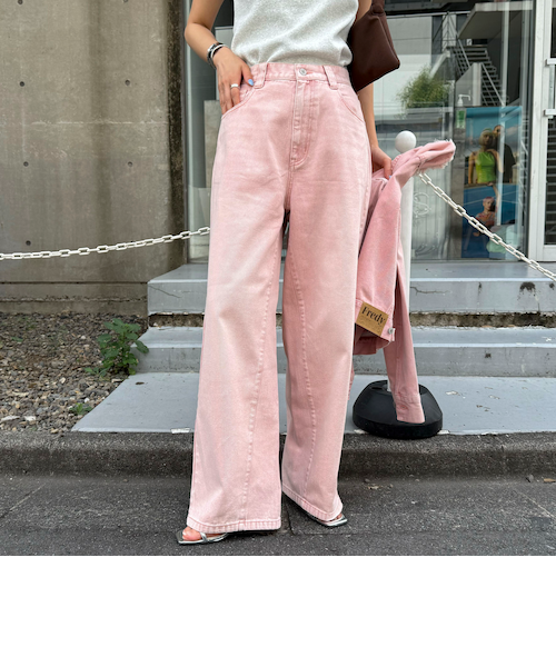 レディースのパンツ（ピンク）の通販｜&mall（アンドモール