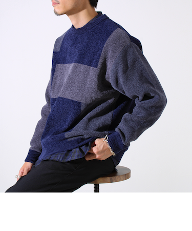 【GLOSTER/グロスター】モールブロッキング ニットプルオーバー