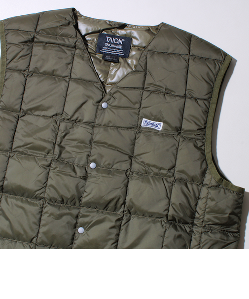 【UNISEX/4サイズ/6色展開】FREDYMAC別注 TAION ベーシックインナーダウンベスト