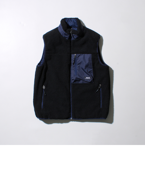 【2WAYで着回せる】【UNISEX】GLOSTER配色別注 TAIONボア×ダウンベスト