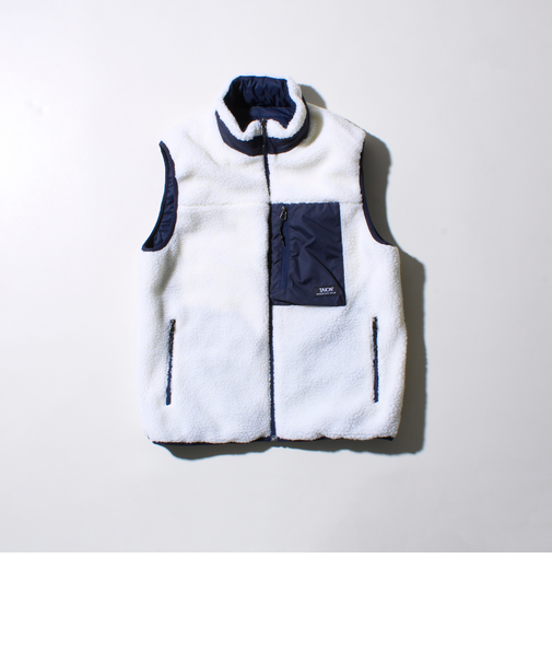 【2WAYで着回せる】【UNISEX】GLOSTER配色別注 TAIONボア×ダウンベスト