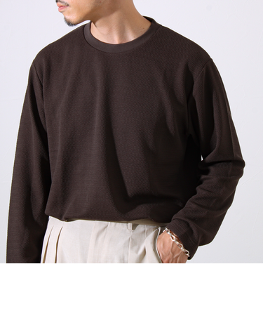 【シリーズ累計人気】【ジャケットのインナーにおすすめ】ふくれジャガードロンT