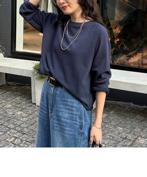 ミニ裏毛クロップドスウェットプルオーバー