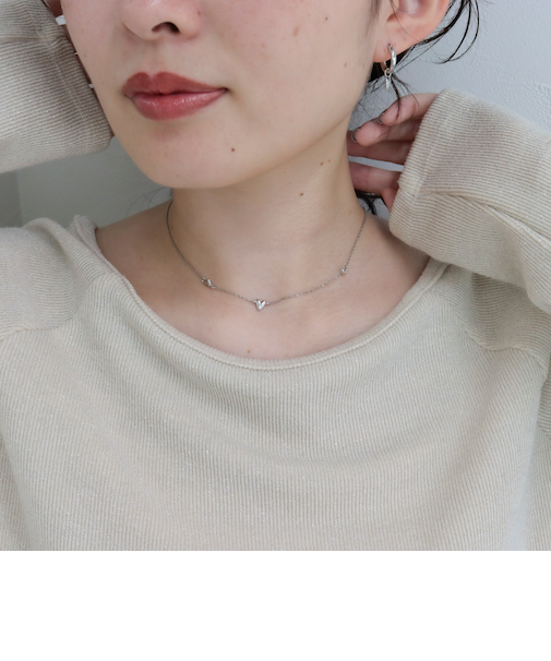 ランダムプチハートネックレス