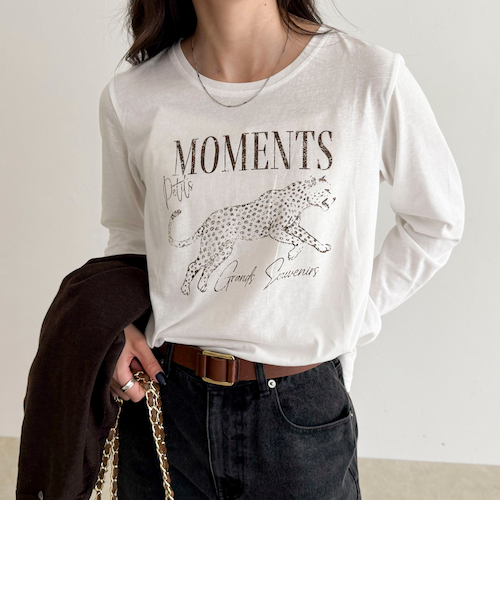 GAUDI JEANS レオパードプリント 長袖Tシャツ S GAUDI JEANS レオパードプリント 長袖Tシャツ S