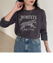 レオパードプリントロンTシャツ