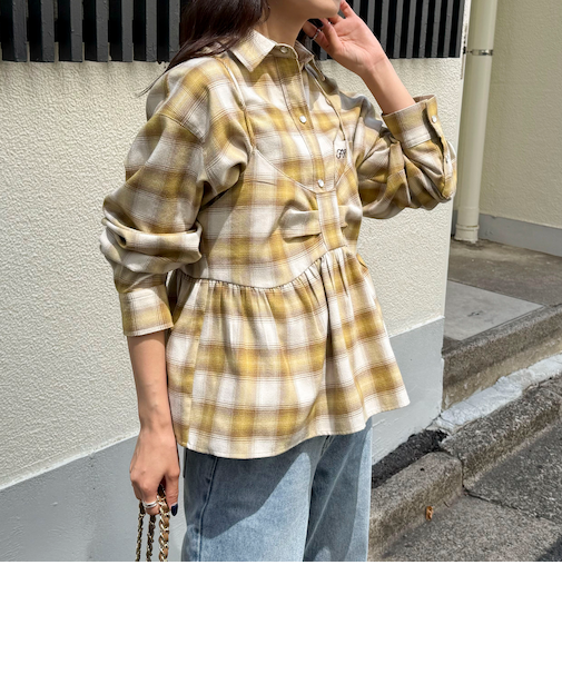 オンブレーチェックシャツブルゾン