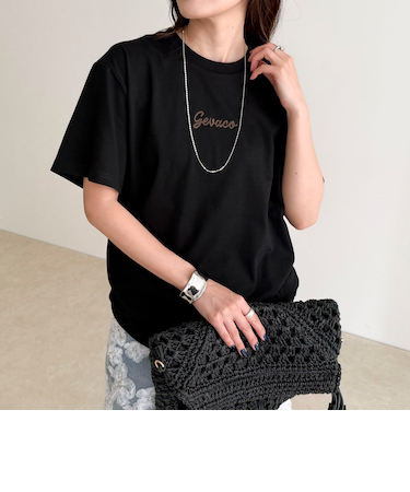 【GEVACO/ゲバコ】ワンポイントロゴチェーン刺繍半袖Tシャツ