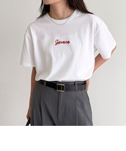 【GEVACO/ゲバコ】ワンポイントロゴチェーン刺繍半袖Tシャツ